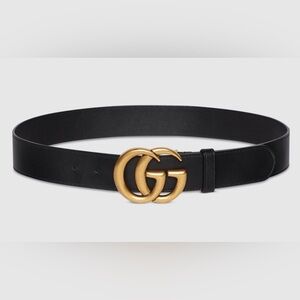 Gucci GG Marmont wide, black leather belt. Size 100/40.